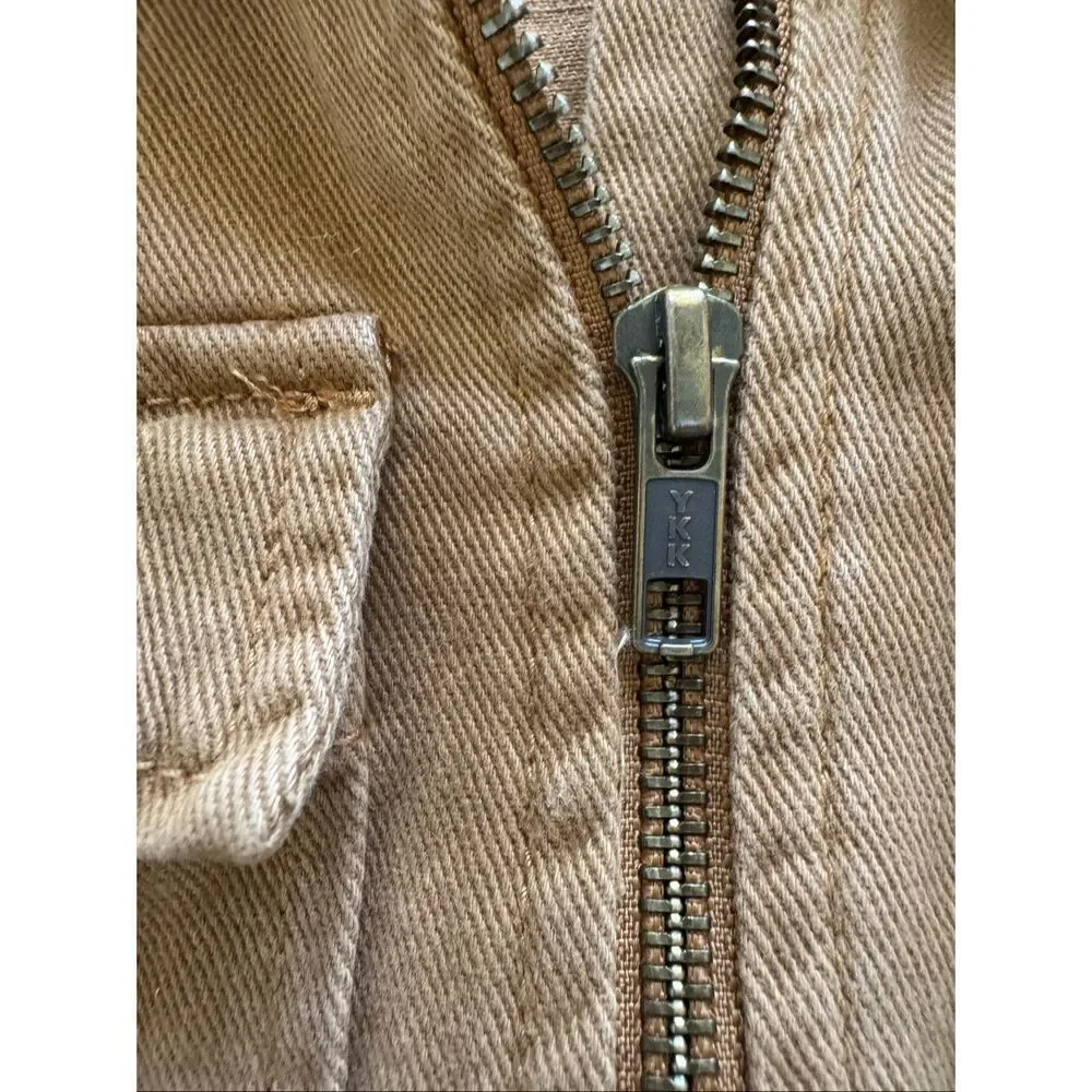 Wonder nation 6-7 boys jean denim jacket tan country light brown collared